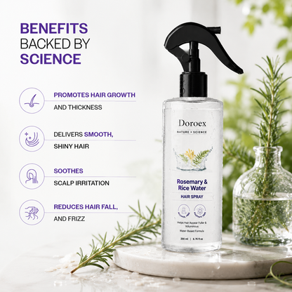 Rosemary & Rice Water Hair Spray 100% Natural Extract Silky Smooth Hair