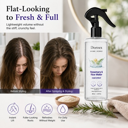 Rosemary & Rice Water Hair Spray 100% Natural Extract Silky Smooth Hair