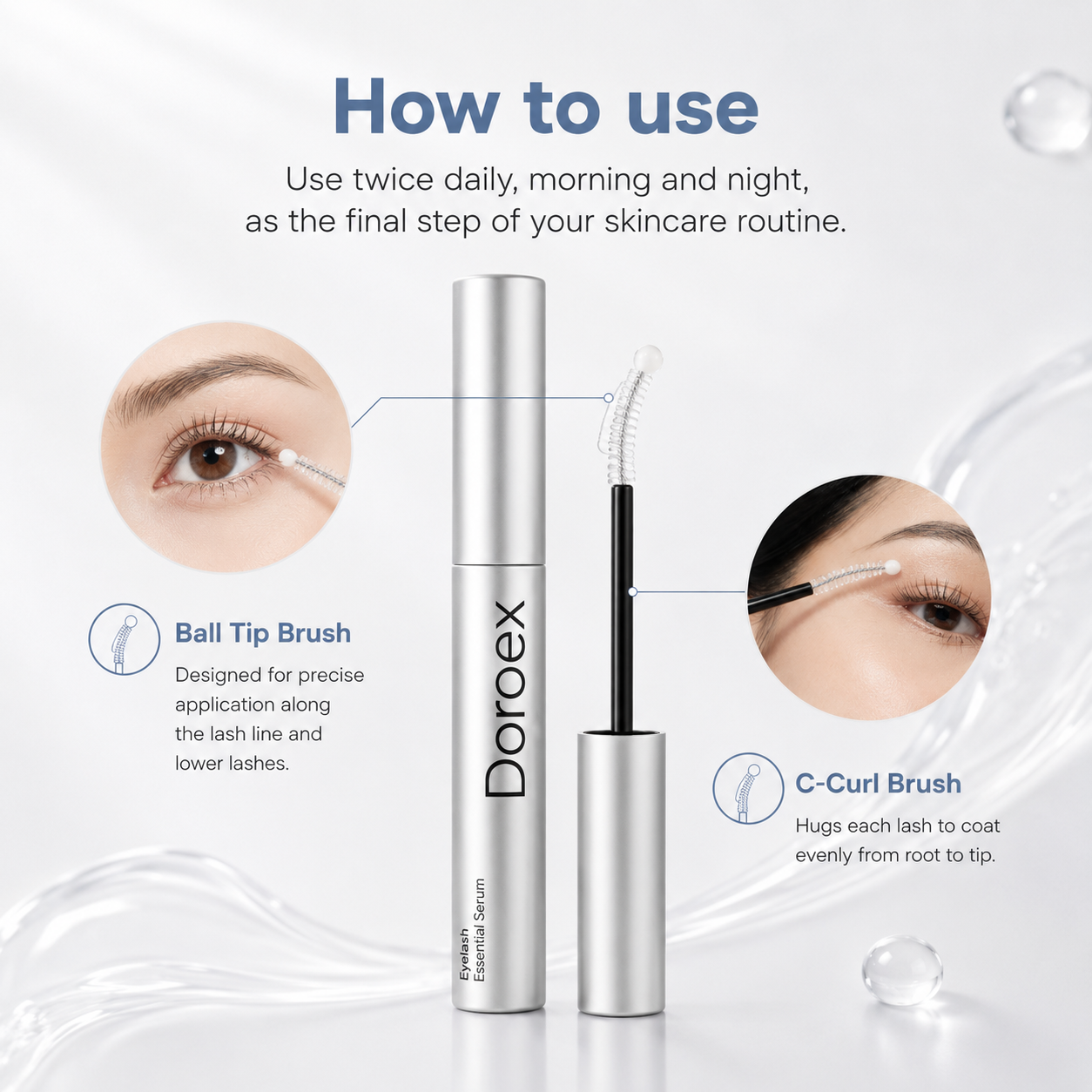 Eyelash Growth Serum for Longer, Fuller & Thicker-Looking Lashes